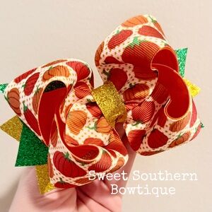 Pumpkin Patch Boutique Hair Bow With Glitter Tails